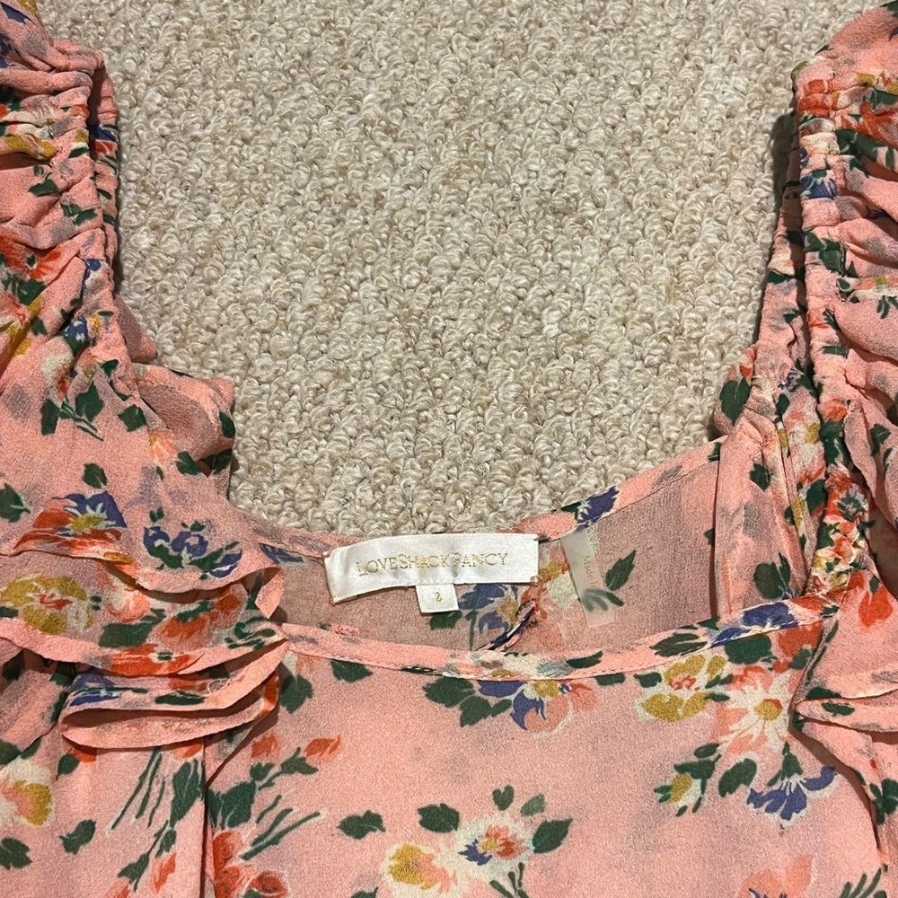 LoveShackFancy Women’s Ruffle Mini Dress with Tie Waist - Picture 5 of 5